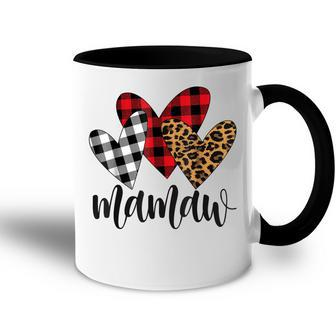 Valentines Day Leopard Mamaw Buffalo Plaid Mamaw Lover Accent Mug - Thegiftio UK