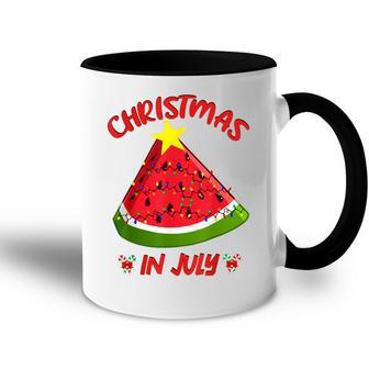 Watermelon Christmas Tree Christmas In July Summer Vacation V3 Accent Mug - Seseable