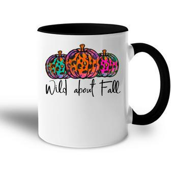 Wild About Fall Pumpkin Leopard Tie Dye Hello Autumn Season V2 Accent Mug - Seseable