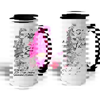 Womens Awareness In October We Wear Pink Gnome Breast Cancer Accent Mug - Thegiftio