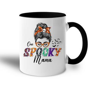 Womens Halloween One Spooky Mama Family Matching Costume Accent Mug - Seseable