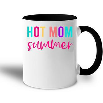 Womens Hot Mom Summer  Funny Vacation  For Mom 2021  Accent Mug