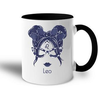 Womens Leo Girl Zodiac Birthday Accent Mug - Seseable