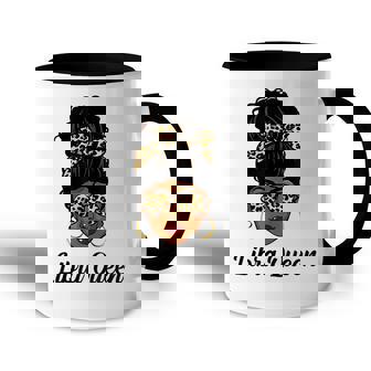 Womens Libra Queen Leopard Black September Melanin Birthday Accent Mug - Thegiftio UK