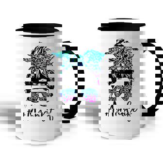 Womens Momo Life Leopard Tie Dye Messy Bun Mothers Day Women Accent Mug - Thegiftio