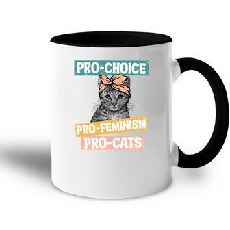 Womens Rights Pro Choice Pro Feminism Pro Cats Accent Mug - Seseable