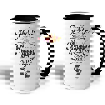 Womens Soon To Be Mommy 2022 Mothers Day First Time Mom Accent Mug - Thegiftio