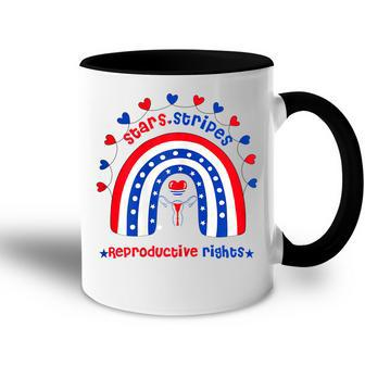 Womens Stars Stripes Reproductive Rights Patriotic 4Th Of July Accent Mug - Seseable