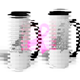 Womens Womens In October We Wear Pink Breast Cancer Awareness Pink Accent Mug - Thegiftio