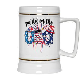 Party In The Usa 4Th Of July Day Patriotic Firework Ceramic Beer Stein - Seseable