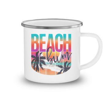 Retro Vintage Sunset Palm Trees Beach Bum Leopard Summer  Camping Mug