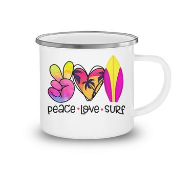 Peace Love Summer Surf Retro Vacation  Camping Mug