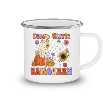 Retro Groovy Stay Spooky Peace Hippie Halloween Floral Ghost  V2 Camping Mug