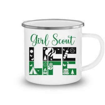Black And Green Life Scout For Girls Cookie Camping Camping Mug - Thegiftio UK