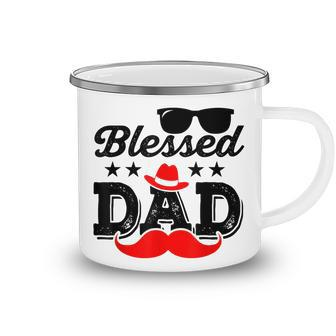 Blessed Dad Funny Fathers Day Hat Sunglass Mustache Camping Mug - Thegiftio UK
