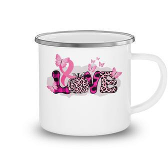Breast Cancer Awareness Costume Pink Love Cure Peace Faith Camping Mug - Thegiftio UK