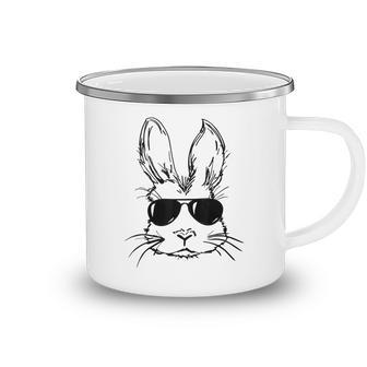 Bunny Face With Sunglasses Easter Day For Boys Men Kids Camping Mug - Thegiftio