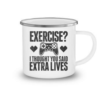 Extra Lives Funny Video Game Controller Retro Gamer Boys V18 Camping Mug - Thegiftio UK