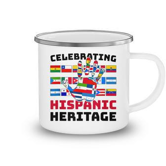 Funny Celebrating Hispanic Heritage Month All Country Flags Camping Mug - Thegiftio UK