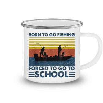 Funny Fishing Bass Fish Fisherman Kids Born To Go Fishing Camping Mug - Thegiftio UK