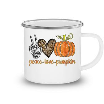Gift Halloween Peace Love Pumpkin Fall Girls Kids V2 Camping Mug - Thegiftio UK