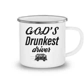 Gods Drunkest Driver Funny Mini Bus Retro Vintage Camping Mug - Thegiftio UK