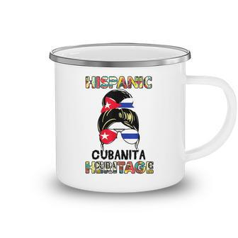 Hispanic Heritage Month Cuba Cubanita Cuban Flag Camping Mug - Thegiftio UK