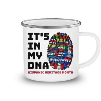 Hispanic Heritage Month Its In My Dna Latino Country Flags Camping Mug - Thegiftio UK
