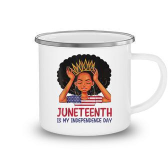 Junenth Is My Independence Day 4Th July Black Afro Flag Camping Mug - Thegiftio UK