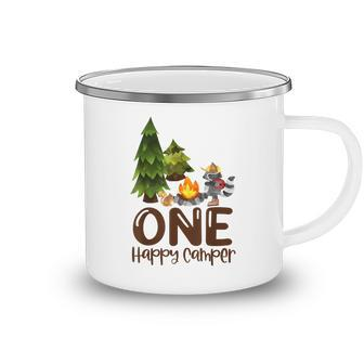 Kids One Happy A Camper Birthday Camping Lover 1St Birthday Camping Mug - Seseable