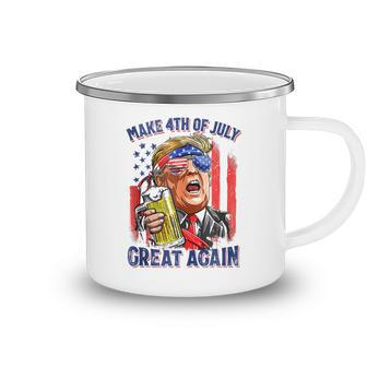 Make 4Th Of July Great Again Funny Trump Men Drinking Beer V3 Camping Mug - Seseable
