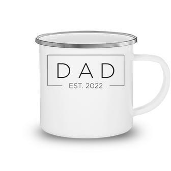 Mens Dad Est 2022 Promoted To Father 2022 First Fathers Day Camping Mug - Thegiftio UK
