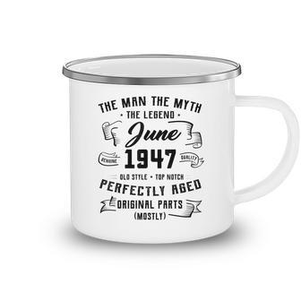 Mens Man Myth Legend June 1947 75Th Birthday Gift 75 Years Old Camping Mug - Thegiftio UK