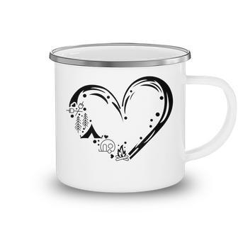 Peace Love Camping Heart Camping Lady Funny Camping Lover Camping Mug - Thegiftio UK