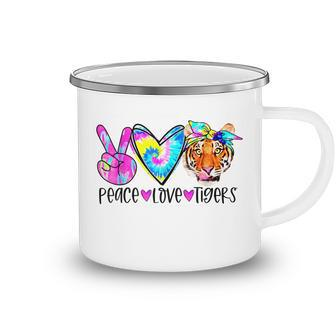 Peace Love Tigers Funny Graphic Camping Mug - Thegiftio UK