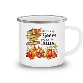 Pumpkin Patch Hayrides Corn Maze Tis The Season To Be Fally Camping Mug - Thegiftio UK