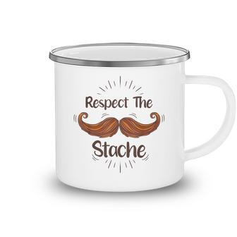 Respect The Stache Handlebar Mustache Funny Fathers Day Dad Camping Mug - Thegiftio UK