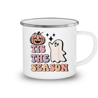 Retro Halloween Pumpkin Tis The Season Hot Ghoul Halloween Camping Mug - Thegiftio UK