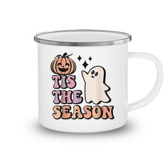 Tis The Season Pumpkin Ghost Funny Autumn Halloween Camping Mug - Thegiftio UK