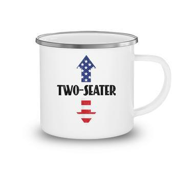 Two Seater Arrow 4Th Of July American Flag Two-Seater Camping Mug - Seseable