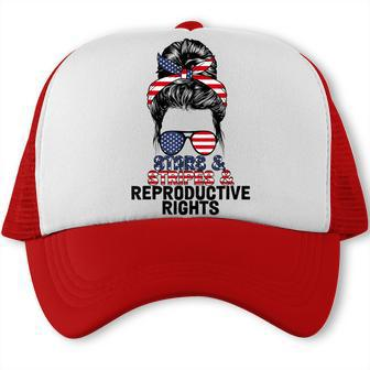 Stars Stripes Reproductive Rights Messy Bun 4Th Of July V4 Trucker Cap | Seseable CA