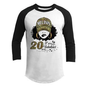 20 Years Old Fabulous Melanin Girl Leopard 20Th Birthday Youth Raglan Shirt - Thegiftio UK