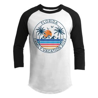 Florida Family Vacation 2022 Beach Palm Tree Summer Tropical  Youth Raglan Shirt