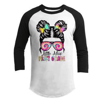 Little Miss First Grade Girls Back To School  1St Grade  V2 Youth Raglan Shirt