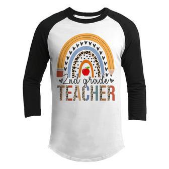 2Nd Grade Teacher Leopard Boho Rainbow Back To School Youth Raglan Shirt - Thegiftio UK