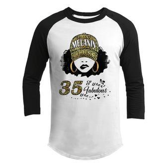 35 Years Old Fabulous Melanin Girl Leopard 35Th Birthday Youth Raglan Shirt - Thegiftio UK