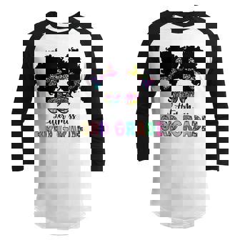 3Rd Grade Messy Bun Girls Little Miss Cute Back To School Youth Raglan Shirt - Thegiftio