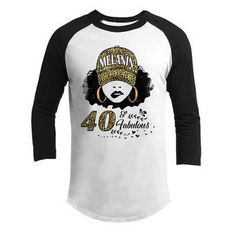 40 Years Old Fabulous Melanin Girl Leopard 40Th Birthday Youth Raglan Shirt - Thegiftio UK
