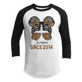 Awesome Since 2014 8 Year Old Girl 8Th Birthday Youth Raglan Shirt - Thegiftio UK