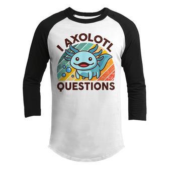 Axolotl- I Axolotl Questions Cute Funny Kids Youth Raglan Shirt - Thegiftio UK